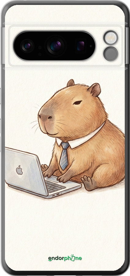 Силиконовый чехол Funny Capybara CEO Working для Google Pixel 8 Pro - 6777u-3101 изображение 