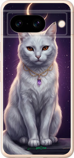 Силиконовый чехол Mystic White Cat Gothic Dark Purple Gold для Google Pixel 8 - 6805u-3060 изображение 
