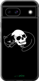 Силіконовий чехол Із зображенням кота та черепа для Google Pixel 8A - 6491u-3406 изображение 