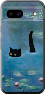 Силіконовий чехол Із зображенням кота та водяної лілії Monet для Google Pixel 8A - 6519u-3406 изображение 