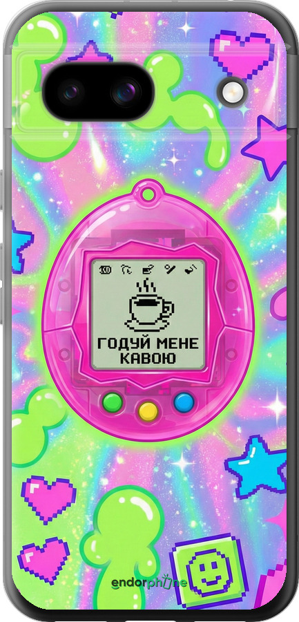 Силиконовый чехол Y2K Aesthetic Retro Pet: Годуй мене кавою для Google Pixel 8A - 6784u-3406 изображение 