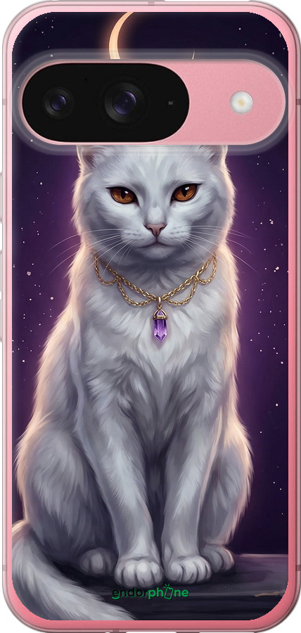 Силіконовий чехол Mystic White Cat Gothic Dark Purple Gold для Google Pixel 9 5G - 6805u-3643 изображение 