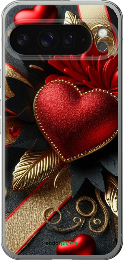 Силиконовый чехол Сердечки v2 для Google Pixel 9 PRO XL - 5832u-3749 изображение 