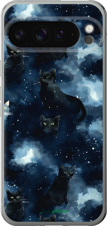 Силиконовый чехол Изображение Кошек с тёмной акварелью для Google Pixel 9 PRO XL - 6521u-3749 изображение 