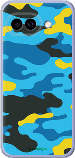 Силиконовый чехол Желто-голубой камуфляж для Google Pixel 9A - 1084u-3899 изображение 