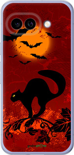 Силиконовый чехол Чёрная кошка под луной для Google Pixel 9A - 1190u-3899 изображение 