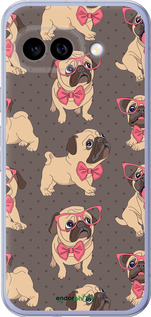 Силиконовый чехол мопсики 2 для Google Pixel 9A - 4362u-3899 изображение 