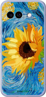 Силиконовый чехол Цветы желто-голубые для Google Pixel 9A - 5308u-3899 изображение 