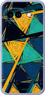 Силиконовый чехол Арт, абстракция, желтый, синий для Google Pixel 9A - 5382u-3899 изображение 