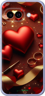 Силиконовый чехол Сердечки v3 для Google Pixel 9A - 5833u-3899 изображение 