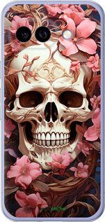 Силиконовый чехол Череп в розовых цветах для Google Pixel 9A - 5965u-3899 изображение 