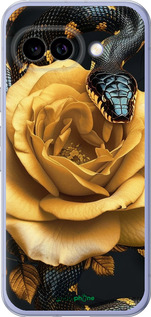 Силиконовый чехол Black snake and golden rose для Google Pixel 9A - 6068u-3899 изображение 
