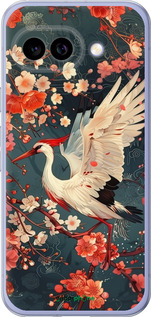 Силиконовый чехол Сакура и аист для Google Pixel 9A - 6108u-3899 изображение 