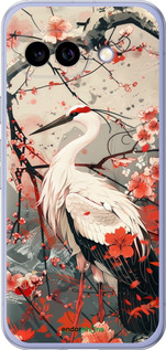 Силиконовый чехол Аист в цвету сакуры для Google Pixel 9A - 6109u-3899 изображение 