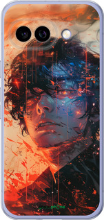 Силиконовый чехол Лицо в пламени для Google Pixel 9A - 6127u-3899 изображение 