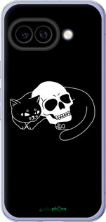 Силиконовый чехол С изображением кота и черепа для Google Pixel 9A - 6491u-3899 изображение 