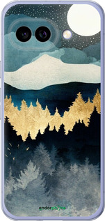Силиконовый чехол Ночной пейзаж с лесом и горами для Google Pixel 9A - 6493u-3899 изображение 