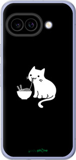 Силиконовый чехол С милым котом на черном фоне для Google Pixel 9A - 6528u-3899 изображение 