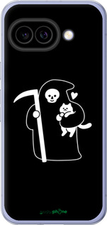 Силиконовый чехол Минималистичный арт: смерть и кошка для Google Pixel 9A - 6529u-3899 изображение 