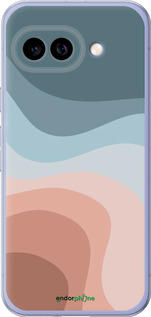 Силиконовый чехол С синими и розовыми волнами в стиле ретро для Google Pixel 9A - 6532u-3899 изображение 