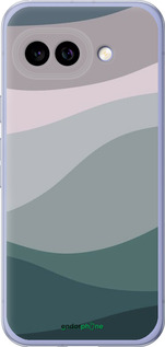 Силиконовый чехол С фиолетовым и бирюзовым ретро-стилем и волнами для Google Pixel 9A - 6533u-3899 изображение 