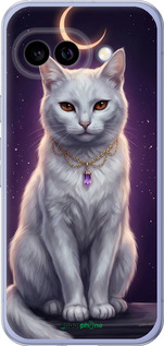Силиконовый чехол Mystic White Cat Gothic Dark Purple Gold для Google Pixel 9A - 6805u-3899 изображение 