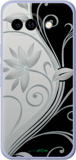 Силиконовый чехол Цветы на чёрно-белом фоне для Google Pixel 9A - 840u-3899 изображение 