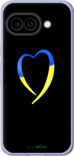 Силиконовый чехол Жёлто-голубое сердце для Google Pixel 9A - 885u-3899 изображение 