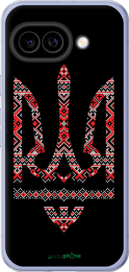 Силиконовый чехол Герб - вышиванка на черном фоне для Google Pixel 9A - 1196u-3899 изображение 