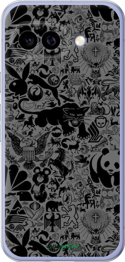 Силиконовый чехол Чёрно-серый стикер бомбинг для Google Pixel 9A - 2432u-3899 изображение 