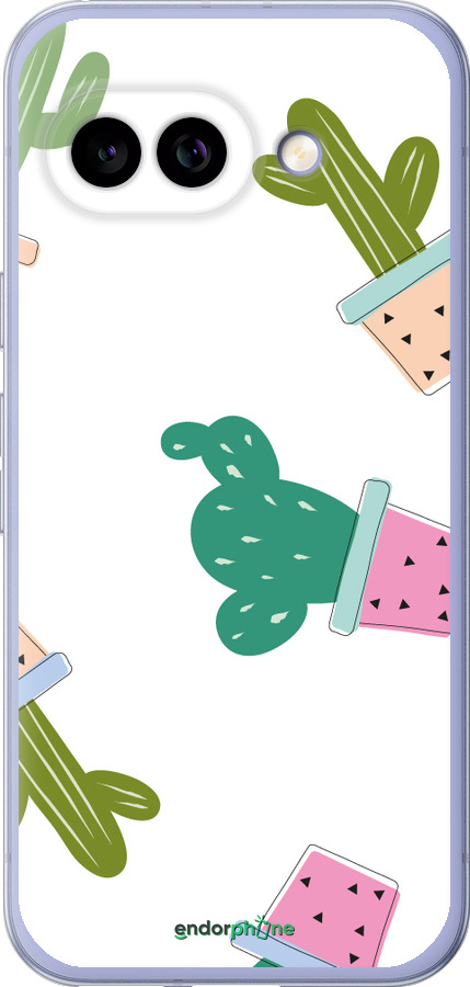 Силиконовый чехол Кактусы в горшочках для Google Pixel 9A - 3968u-3899 изображение 