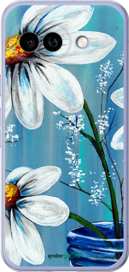 Силиконовый чехол Красивые арт-ромашки для Google Pixel 9A - 4031u-3899 изображение 