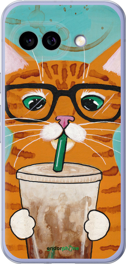 Силиконовый чехол Зеленоглазый кот в очках для Google Pixel 9A - 4054u-3899 изображение 