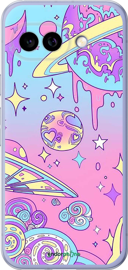 Силиконовый чехол Розовая галактика для Google Pixel 9A - 4146u-3899 изображение 