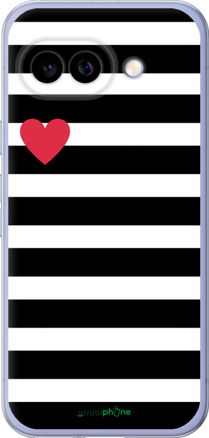 Силиконовый чехол Черно-белые полосы для Google Pixel 9A - 4461u-3899 изображение 