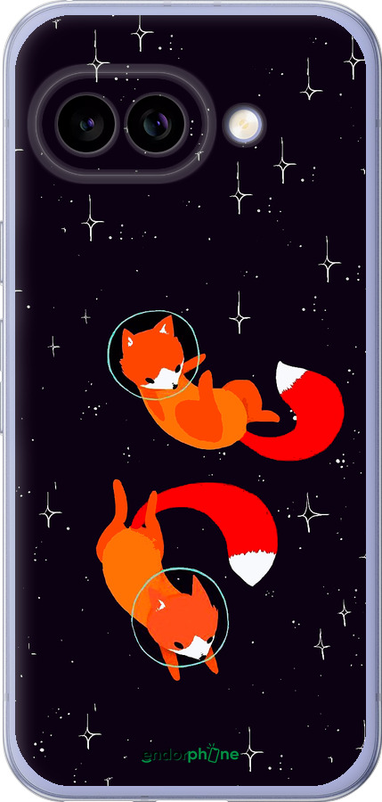 Силиконовый чехол Лисички в космосе для Google Pixel 9A - 4519u-3899 изображение 