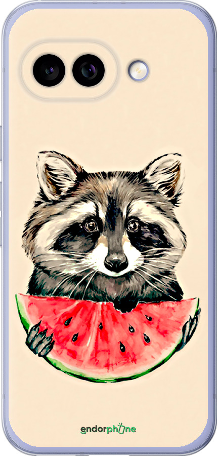 Силиконовый чехол Енотик с арбузом для Google Pixel 9A - 4605u-3899 изображение 