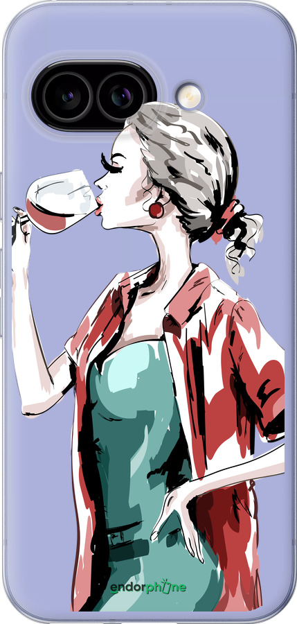 Силиконовый чехол Девушка с бокалом для Google Pixel 9A - 4662u-3899 изображение 