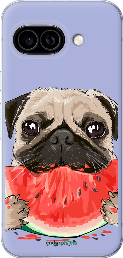 Силиконовый чехол Мопс и арбуз для Google Pixel 9A - 4665u-3899 изображение 