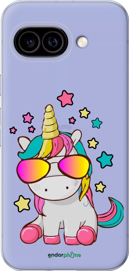 Силіконовий чехол Єдиноріг в окулярах для Google Pixel 9A - 4879u-3899 изображение 