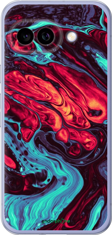 Силиконовый чехол Синяя красная абстакция для Google Pixel 9A - 5339u-3899 изображение 