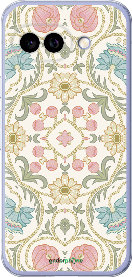 Силиконовый чехол Цветочный орнамент v2 для Google Pixel 9A - 5513u-3899 изображение 