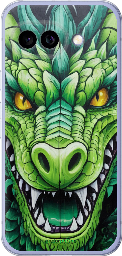 Силиконовый чехол Зелёный дракон для Google Pixel 9A - 5816u-3899 изображение 