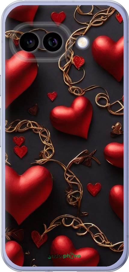 Силиконовый чехол Сердечки для Google Pixel 9A - 5831u-3899 изображение 