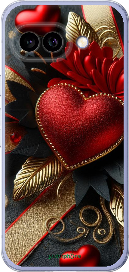 Силиконовый чехол Сердечки v2 для Google Pixel 9A - 5832u-3899 изображение 