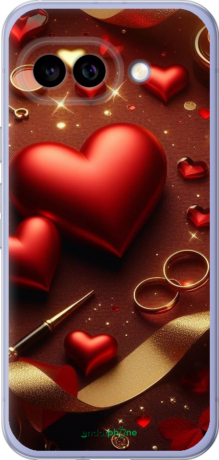 Силиконовый чехол Сердечки v3 для Google Pixel 9A - 5833u-3899 изображение 