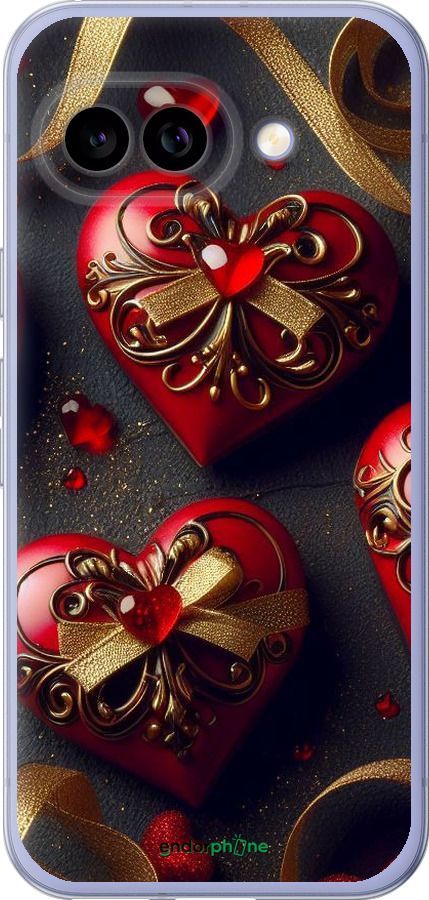 Силиконовый чехол Сердечки v4 для Google Pixel 9A - 5834u-3899 изображение 