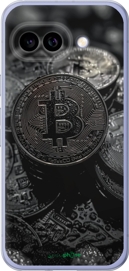 Силиконовый чехол Black Bitcoin для Google Pixel 9A - 6090u-3899 изображение 