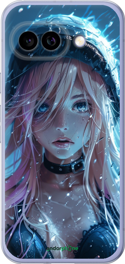 Силиконовый чехол Аниме-дива под дождем для Google Pixel 9A - 6120u-3899 изображение 