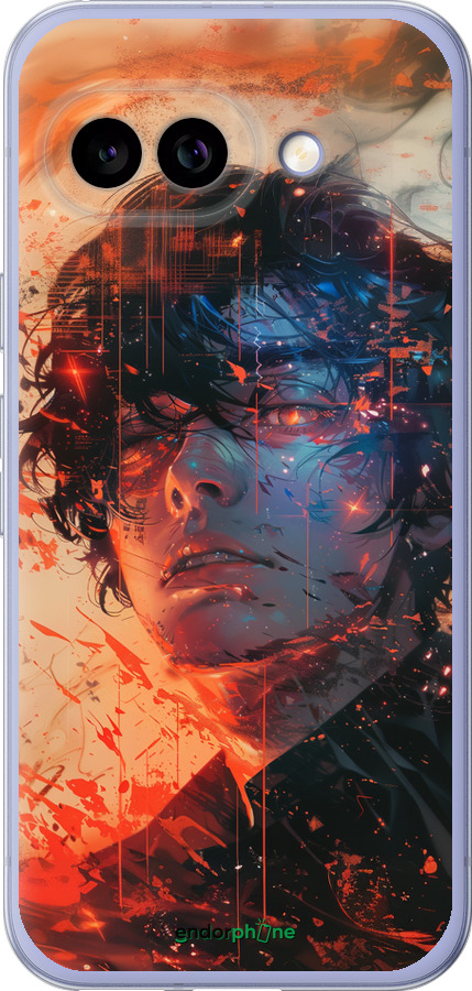 Силиконовый чехол Лицо в пламени для Google Pixel 9A - 6127u-3899 изображение 